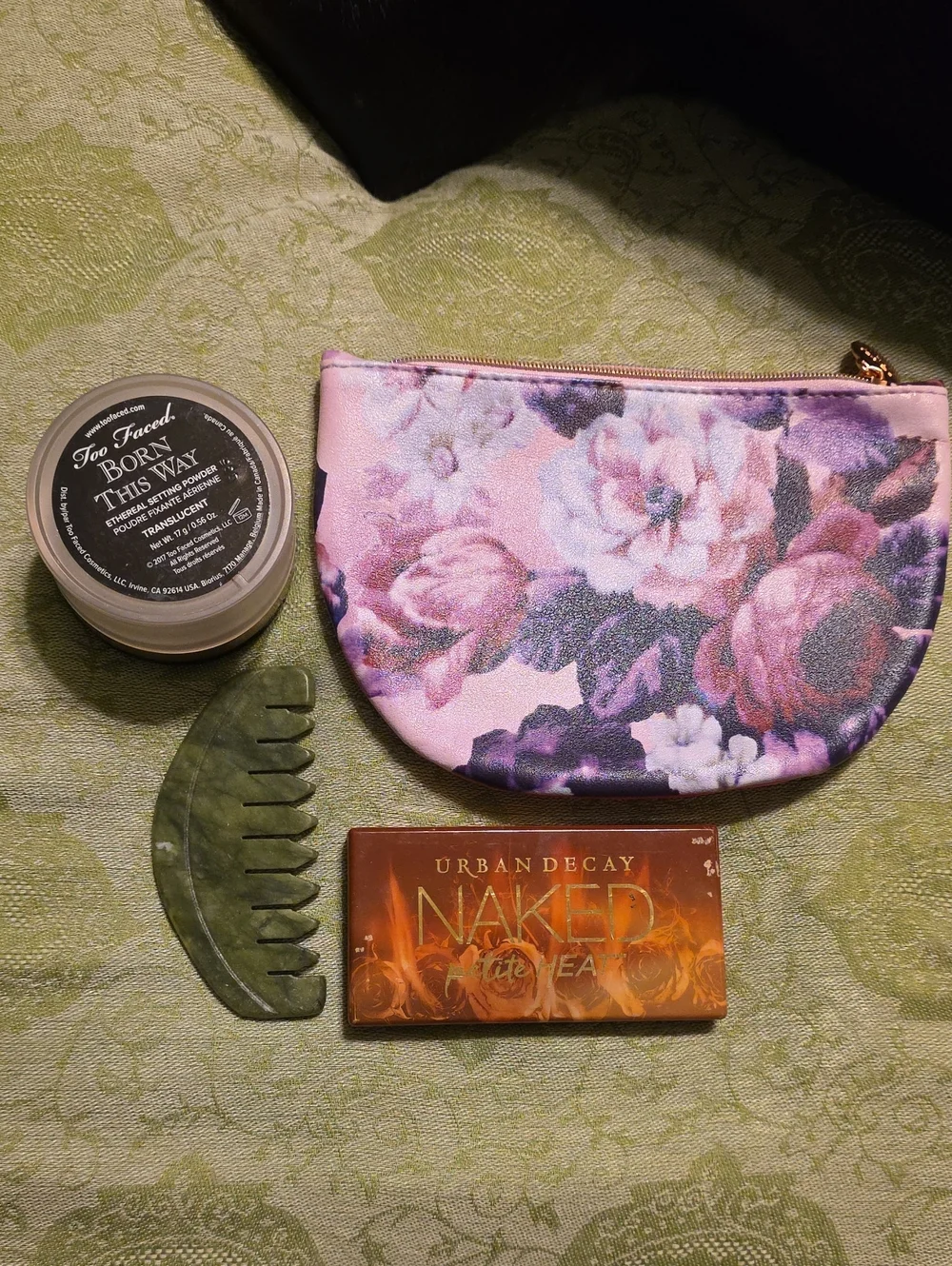 UD Naked petite Heat Pallet Floral Pink Satin Cosmetic Pouch - Unbranded